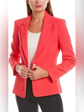 Tahari Arthur S. Levine Single-Button Blazer | Coral Pink | Size 2 | NWOT